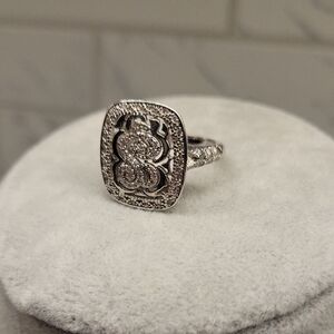 Bold Silver 925 Bling Ring Size 7.5